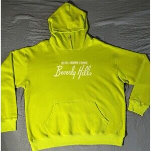 Hotel Homme Femme Beverly Hills Streetwear Neon Green Hoodie Size XL- NWOT